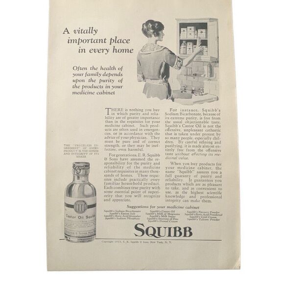 Vintage 1923 Squibb Vitally important Every Home Ad Advertisement - Picture 4 of 4